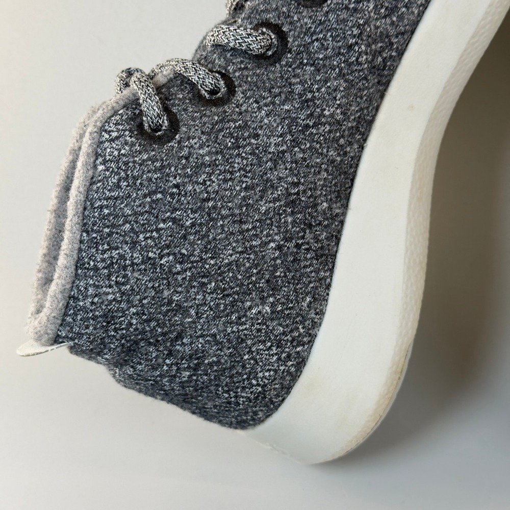 Allbirds Wool Runner Up Mid WRUM Mens 9 Running Shoes Charcoal Gray White Lace - Picture 11 of 16